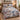 Silver Wolves Moon quilt bedding set with 2 matching pillowcases on a bed with autumn decor