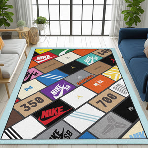 Mats & Rugs Custom Sneakers Shoes Box Thin Low Pile Rug Floormat | Personalized Show Lower Thin Area Rug , Floormat