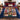 Snowflake Quilt nine photo collage fleece blanket spread on a bed with navy bedding