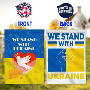 Yard Signs & Flags Stand With Ukraine Garden Flag, SPECIAL 2 SIDE PRINTINGS, Peace Dove Ukrainian House Flag, Stop War Peace For Ukraine Yard Art