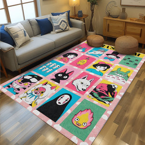 Mats & Rugs Custom Ghibli Low Pile Rug | Personalized Studio Ghibli Thin Area Rug , Floormat - Anime Lover Gifts