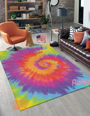Mats & Rugs Tie Dye Hand Painted Rainbow Rugs | Tie Dye Watercolored Home Carpet, Mat, Home Decor
