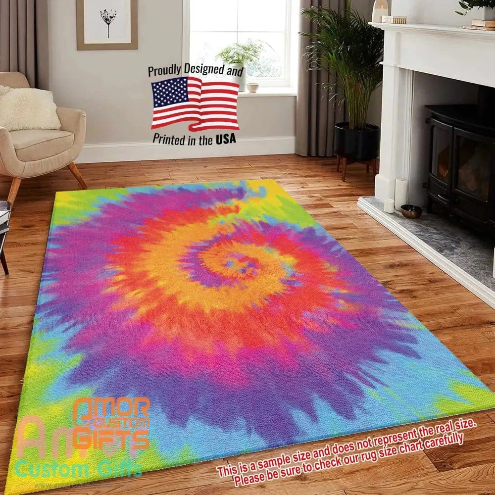 Mats & Rugs Tie Dye Hand Painted Rainbow Rugs | Tie Dye Watercolored Home Carpet, Mat, Home Decor