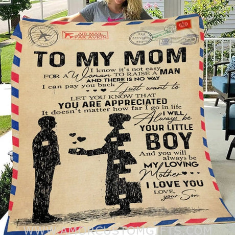 Blanket To my mom blanket, Blanket for Mother from daughter and son, Gift for Mother day