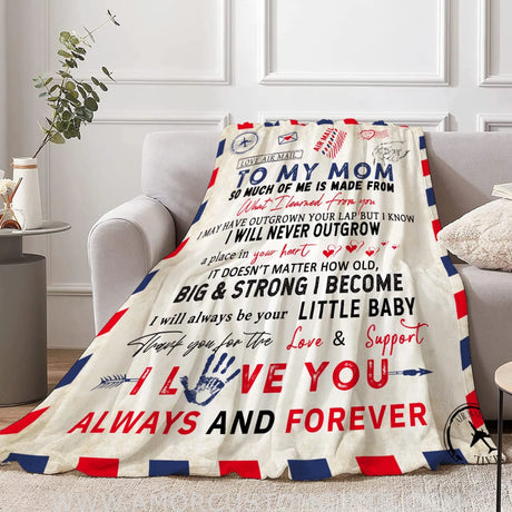 Blanket To My Mom Blanket from Son Daughter, Birthday Gifts for Mom Flannel Throw Blankets, Mother's day gift for Mom