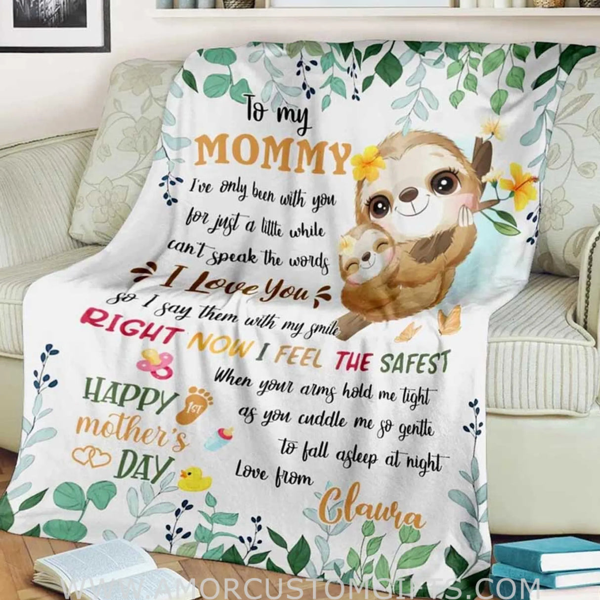 Blanket To My Mom Blanket, Mother's Day Blanket, Blanket For Mom From Daughter,  Elephant Cute Fleece Blanket