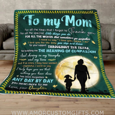 Blanket To My Mom Blanket, Personalized Throw Blanket For Mom, Customized Message Blanket For Mother, Mother's Day Gift, Birthday Idea Gift