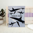 Blankets Baby Blanket, Navy and White Sharks Blanket, Custom Name Shark Blanket, Shark Boy Name Blanket