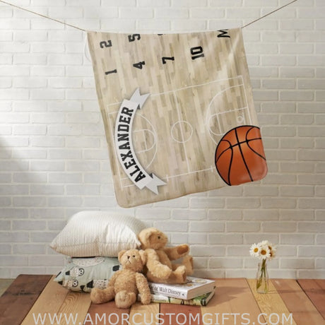 Blankets Basketball Sports Boy Milestone Baby Blanket