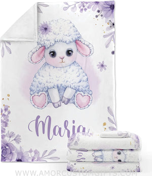 Blankets USA MADE Customized Baby Blankets - Sheep Baby Blanket, Best Gift for Baby, Newborn, New Mom, Super Soft Plush Fleece, 30 x 40 inch