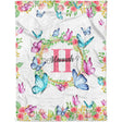 Blankets USA MADE Customized Monogrammed Baby Blanket, Blanket for Girls, Kids, Toddler, Butterfly Flora Blankets for Newborn Girls