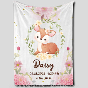 Blankets USA MADE Fox Blanket, Customized Baby Blanket for Little Girl, Gifts for Newborn Throw Blanket, Deer Blanket, Koala Blanket
