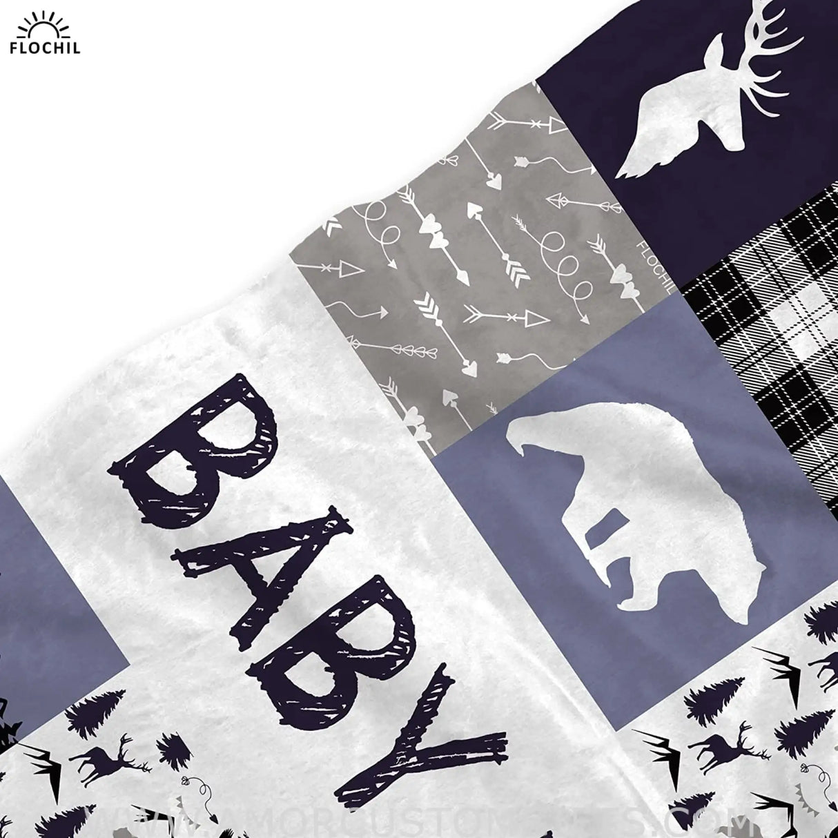 Blankets Newborn Woodland Flush Fleece blanket, Custom Baby Blanket - Baby Blanket with Name for Boys, Best Gift for Baby,