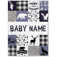 Blankets Newborn Woodland Flush Fleece blanket, Custom Baby Blanket - Baby Blanket with Name for Boys, Best Gift for Baby,