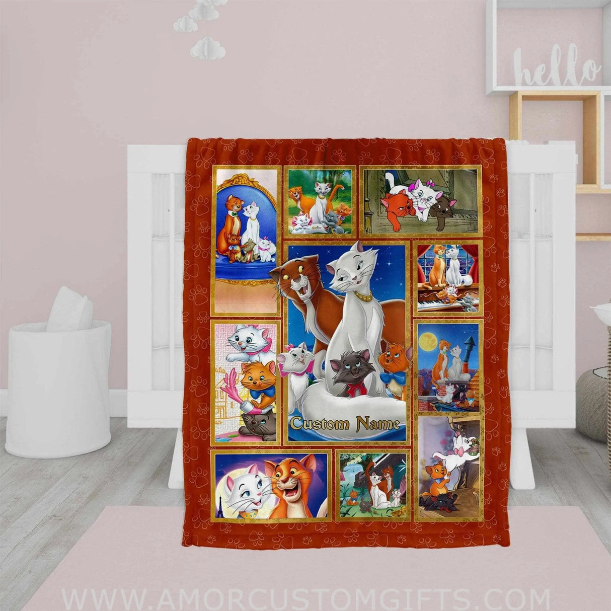 Blankets Personalized Aristocats Blanket | Custom Name Marie The Cat Blanket