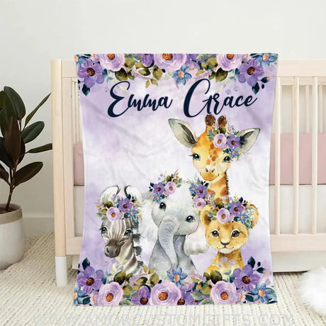 Blankets Personalized Baby Blanket  Animals, Custom Baby Blankets Baby Boy & Girls Gifts Baby Products Super Soft Blankets