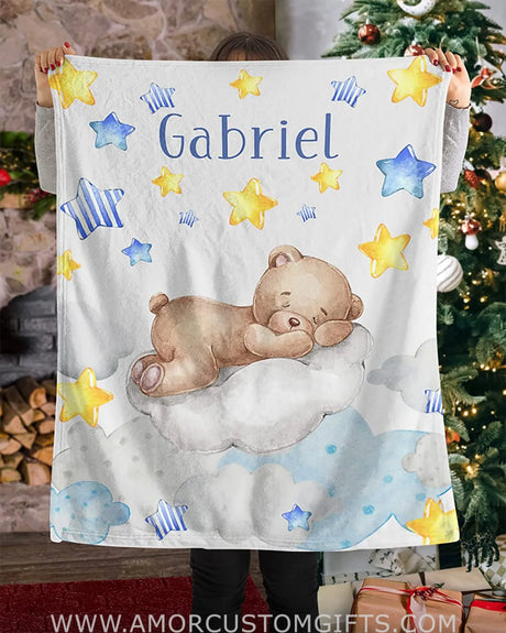 Blankets Personalized Baby Blanket - Baby Blankets for Boys Baby Bear with Name - Custom Baby Blankets for Boys - Receiving Baby Blanket Boy