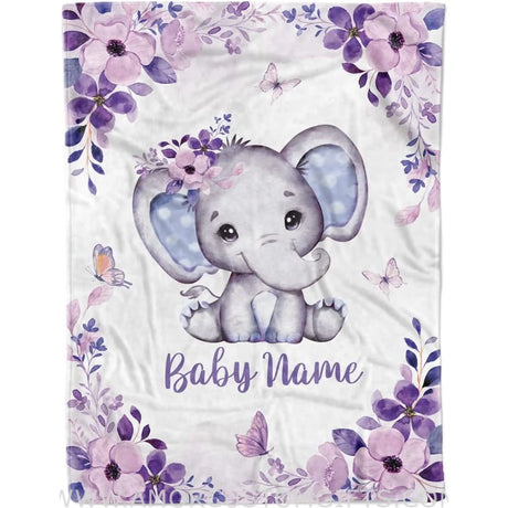 Blankets Personalized Baby Blanket for Girl, Cozy Plush Fleece Blanket, Custom Baby Name