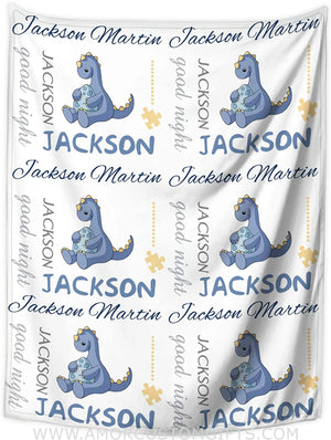 Blankets Personalized Baby Blankets for Boys with Name, Customized Dinosaur Baby Boys Blanket with Name for Baby Gifts
