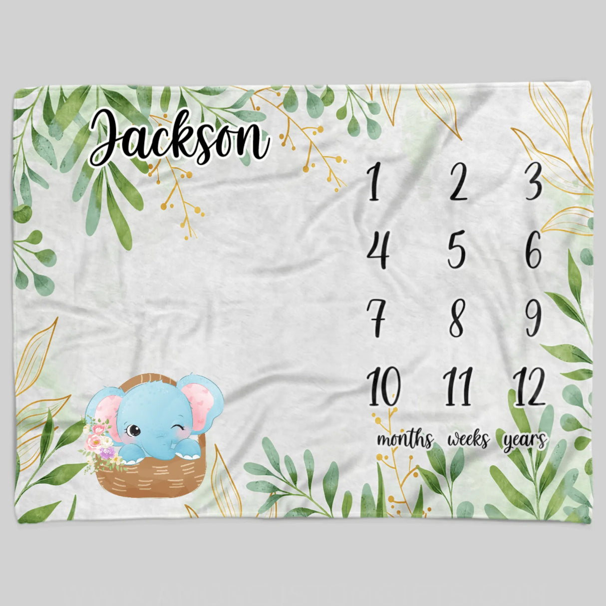 Blankets USA MADE Personalized Baby Blankets, Milestone Blanket For Baby, Elephant, Pig, Lion Throw Blanket, Monogram Blanket for Boy and Girl