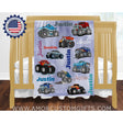 Blankets Personalized Baby Boys Monster Trucks Blanket, Custom Name Blanket