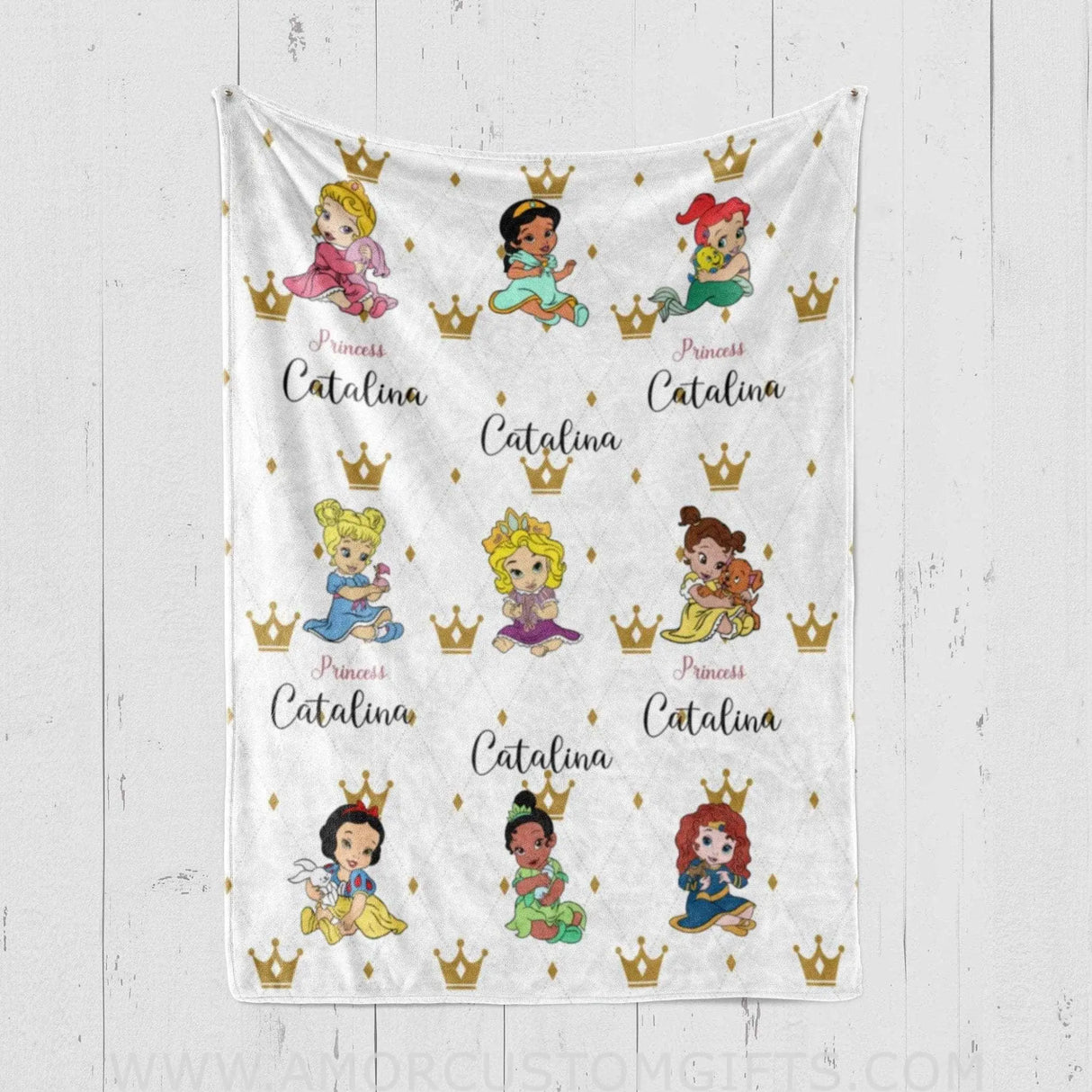 Blankets Personalized Baby Girl Fairy Tale Baby Princess Blanket, Custom Name Blanket, Baby Shower Gift, Little Girls Blankets