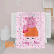 Blankets USA MADE Personalized Baby Peppa Pig Mother Daughter Custom Name Baby Girl Blanket