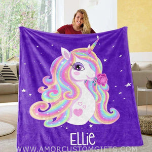 Blankets Personalized Baby Swaddle Fleece Blanket-Unicorn baby blanket