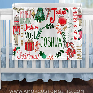 Blankets Personalized christmas Baby Blankets - Baby Boy Blankets Newborn Soft - Custom Baby Blankets