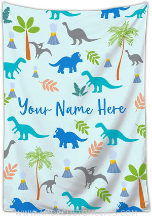 Blankets Personalized Custom Baby Blankets with Name for Boys, Dinosaurus Blanket for Infants Newborns Kids