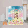 Blankets USA MADE Personalized Fairy Tale Belle Princess Blanket, Custom Name Princess Nursery Theme