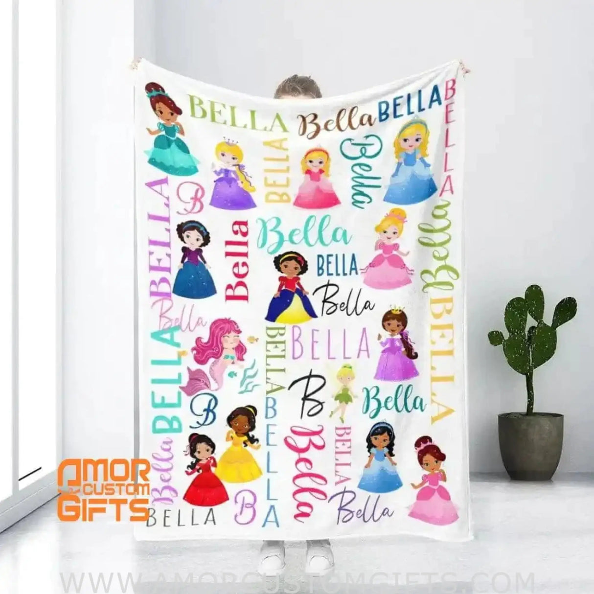 Blankets Personalized Girl Princess Monogram Blanket