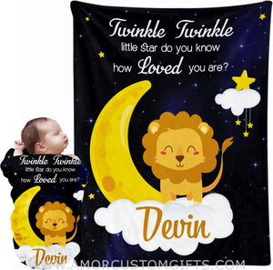 Blankets Personalized Lion Baby Blanket for Boys Baby Girls Gifts, Baby Name Blanket Newborn Super Soft Fleece Blanket