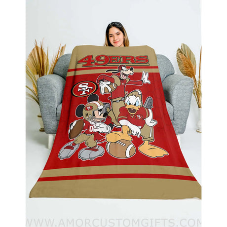 Blankets Personalized Name 49 Ers Mickey Red Boy Blanket