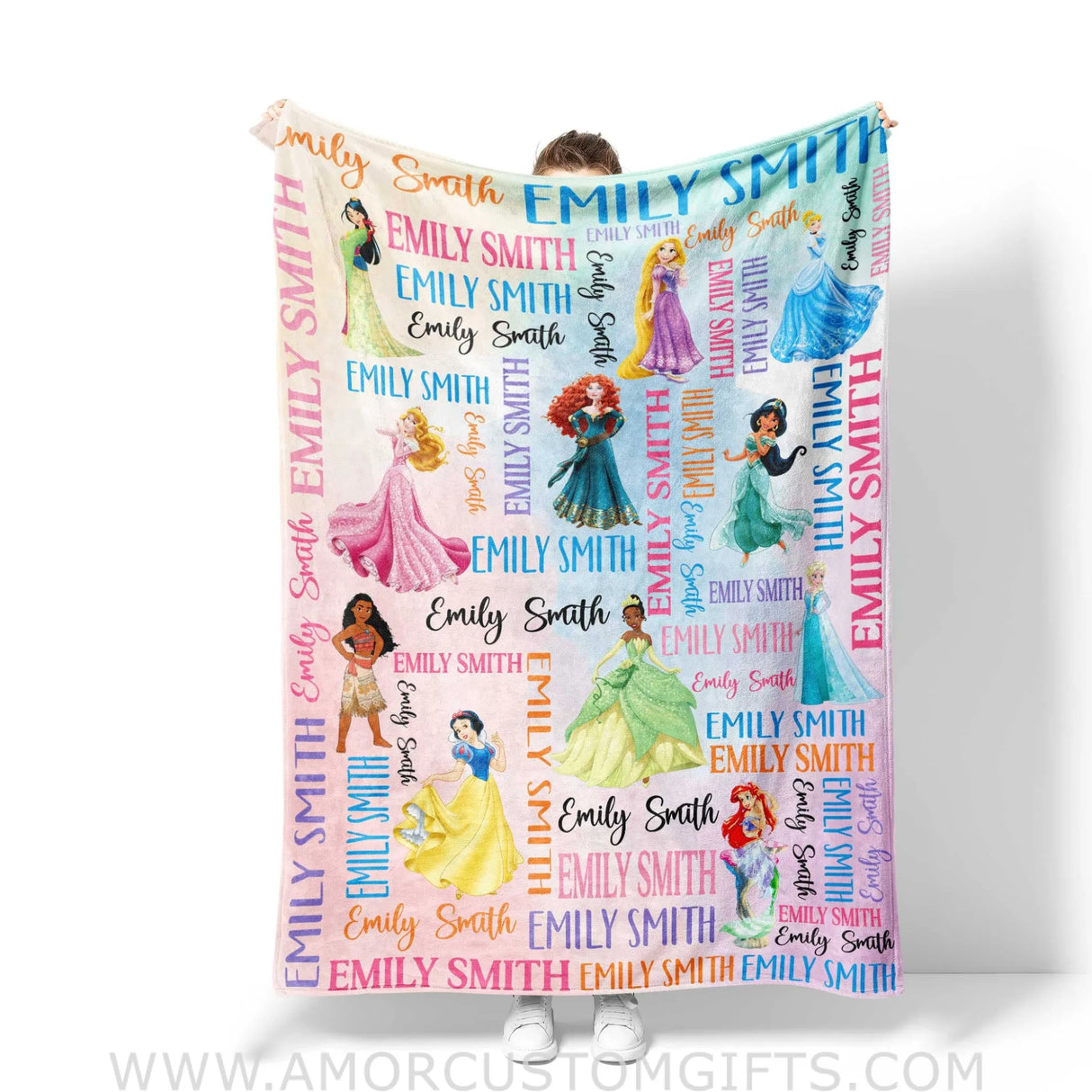 Blanket Personalized Name All Fairy Tale Princess Girl Blanket, Baby Princess Fleece Blankets, Gift For Baby Girl