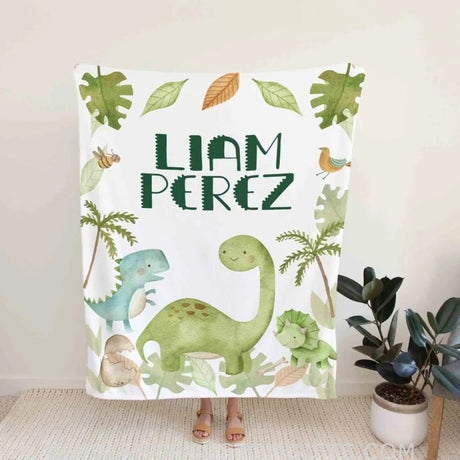Blankets Personalized Name Dinosaur Blanket, Baby Blanket with Name for boy, Best Gift for Baby