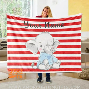 Blankets USA MADE Personalized Name Elephant Blanket