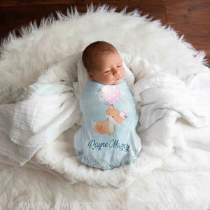 Blankets Personalized Name Fox Flower Blanket, Baby Blanket with Name, Best Gift for Baby