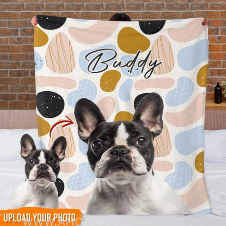 Blankets USA MADE Personalized Pet Photo Blanket| Upload Photo Dog Blanket Custom Photo Pet Throw