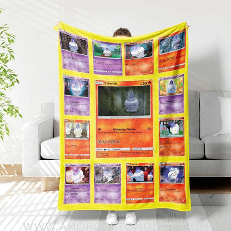 Blankets USA MADE Personalized PK Blankets, Custom Name Multi Litwick  Blanket, Anime Manga Gamer Throw