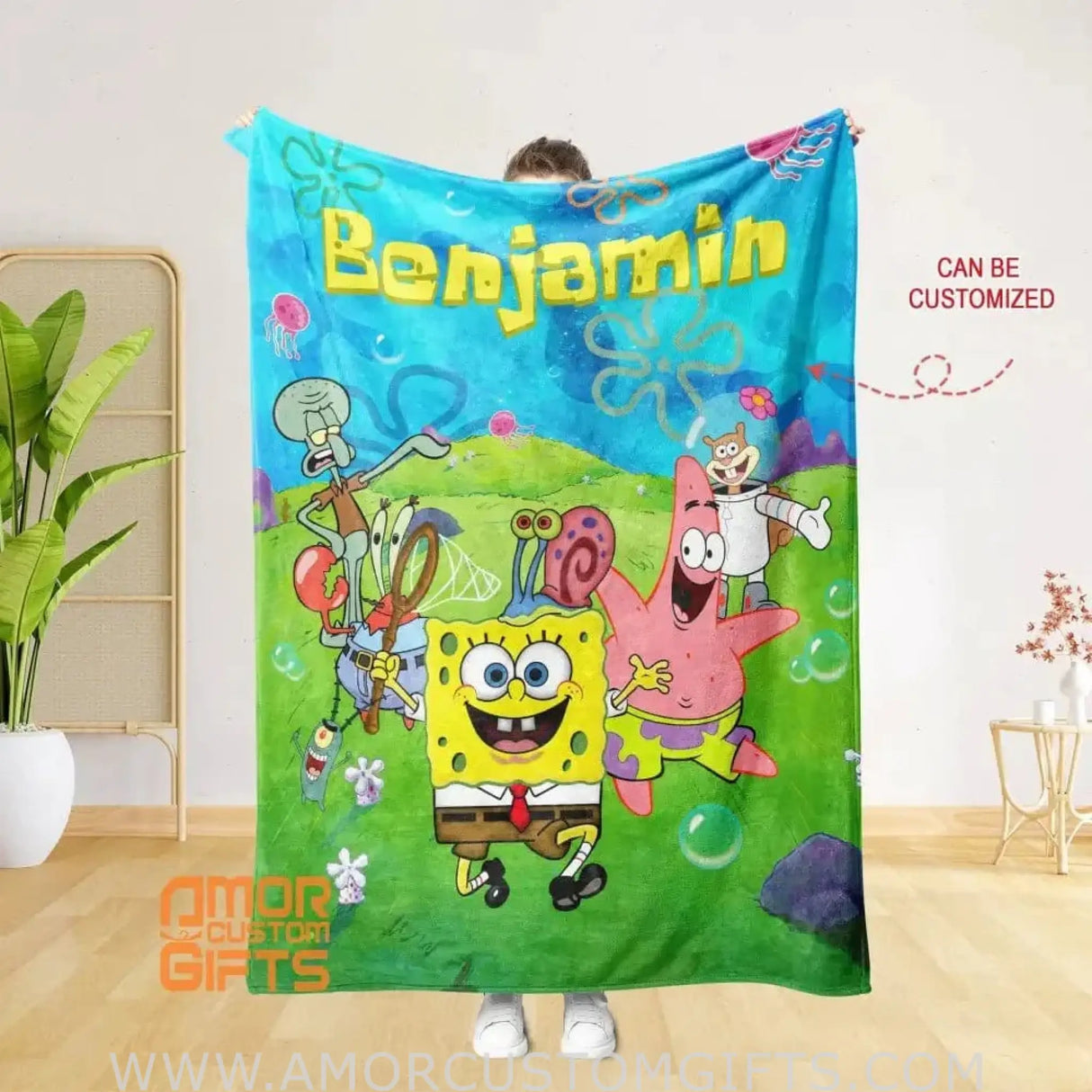 Blankets Personalized SpongeBob Squarepants Blanket