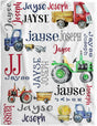 Blankets Personalized Tractor Blanket - Farm Baby Blanket, Farmer Custom Baby Blanket, Baby Blanket for Boys, Birthday Girl Gifts