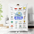 Blankets Personalized Vehicle Name Airplane 2 Boy Girl Baby Blanket