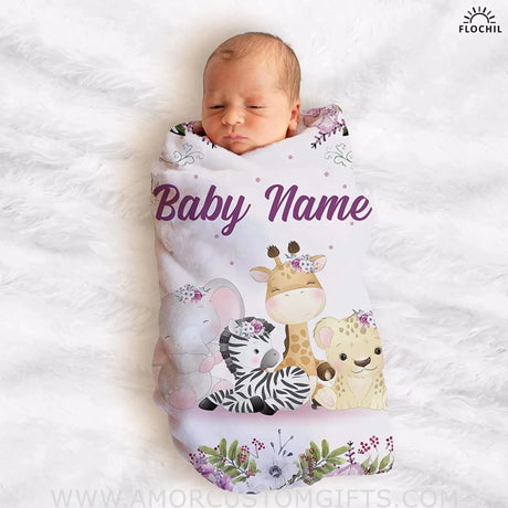 Blankets Personalized Woodland  Baby Blankets, Baby Blanket with Name for Girls, Best Gift for Baby