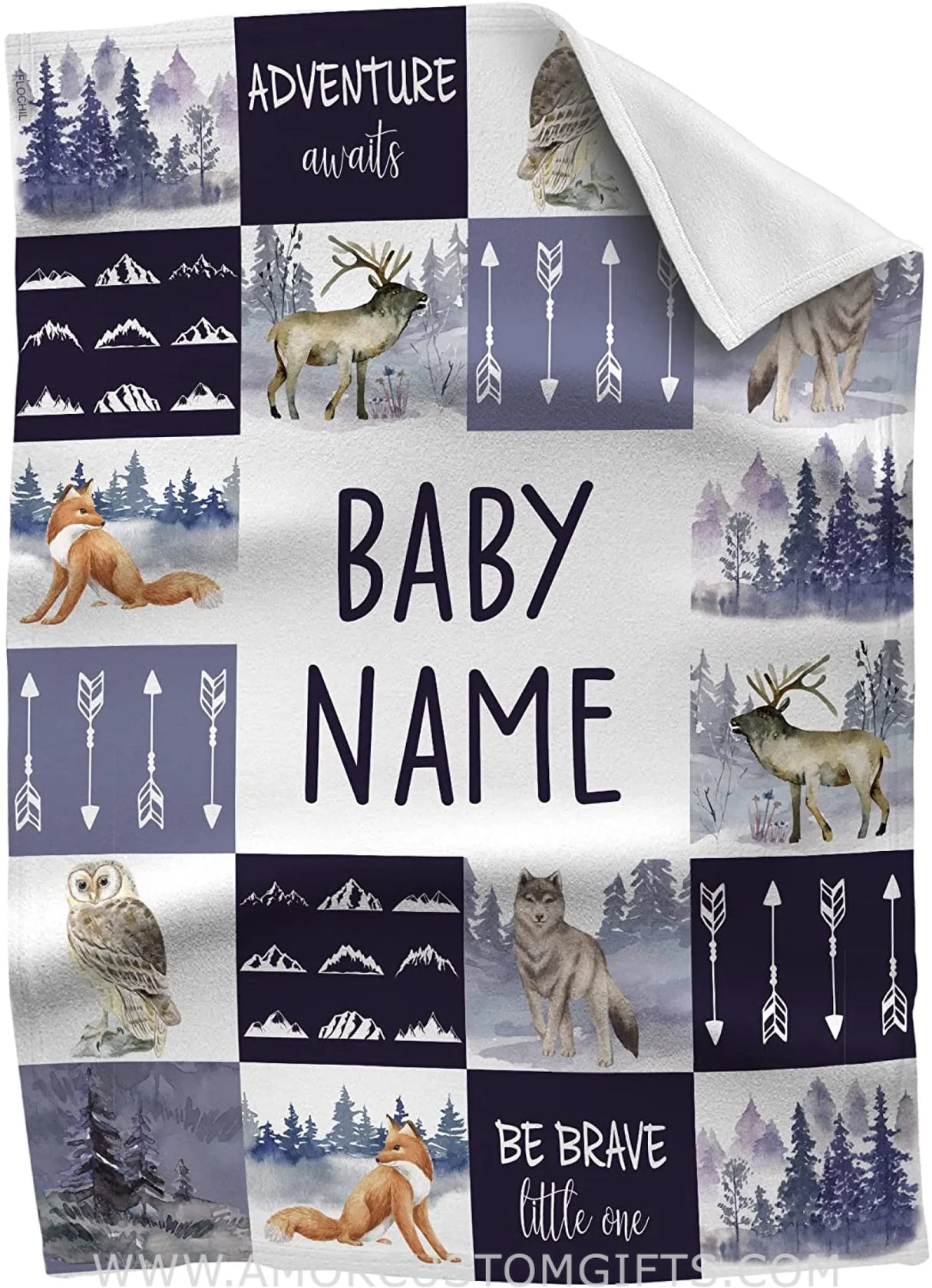 Blankets Personalized Zoo Fleece Throw Blanket for Kids, Custom Blankets with Name Baby Blanket Gift for New Mother