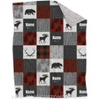 Blankets USA MADE Woodland Deer Neutral Minky Baby Blankets , Custom Moose Soft and Cozy Blanket for Boys Girls Kids - Woodland Decor
