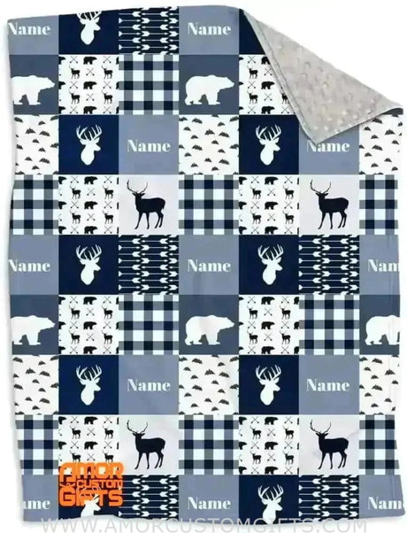 Blankets Woodland Deer Personalized Minky Baby Blanket , Baby Blankets for Baby Boys and Girl, Arrows Blankets Infant and Newborn