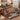 Victorian Christmas Toy Shop quilt bedding set with 2 matching pillowcases in a snowy-view holiday bedroom