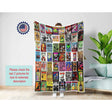 Blankets Vintage 90s Rock Band Posters Blanket, Personalized Custom Fleece Blanket, Music Lover Gift  Customized Blanket