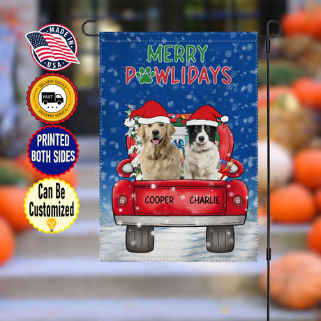 Yard Signs & Flags Dog Lovers - Personalized Merry Christmas Truck - Custom Name & Photo Flag